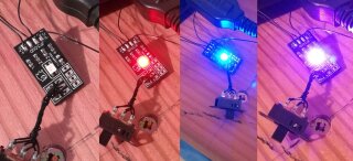 Each colour of the LED.