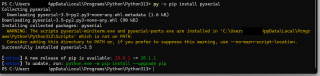 Installing pyserial.