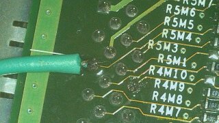 TXD pin with wire attached.